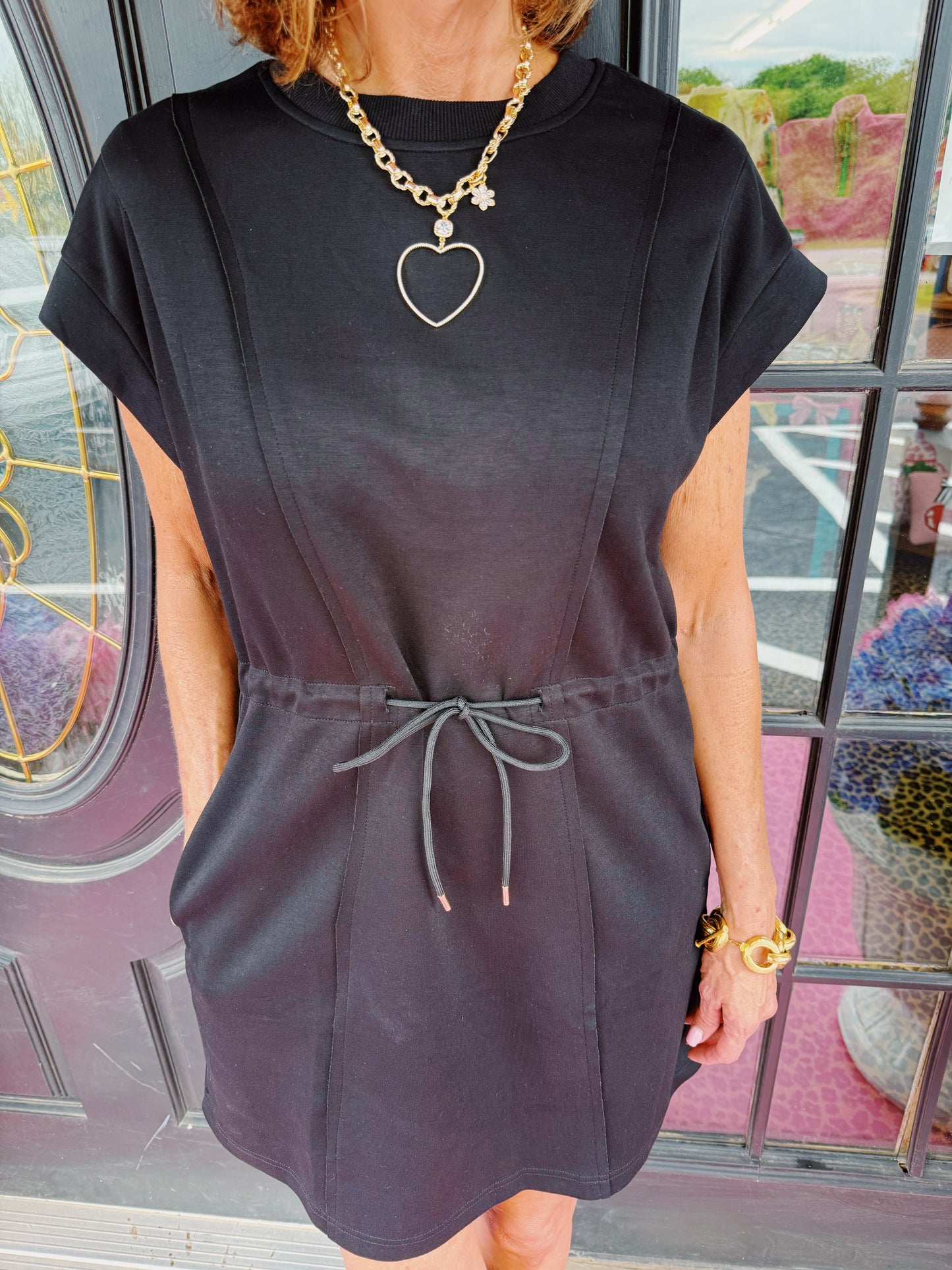 Black Drawstring Dress