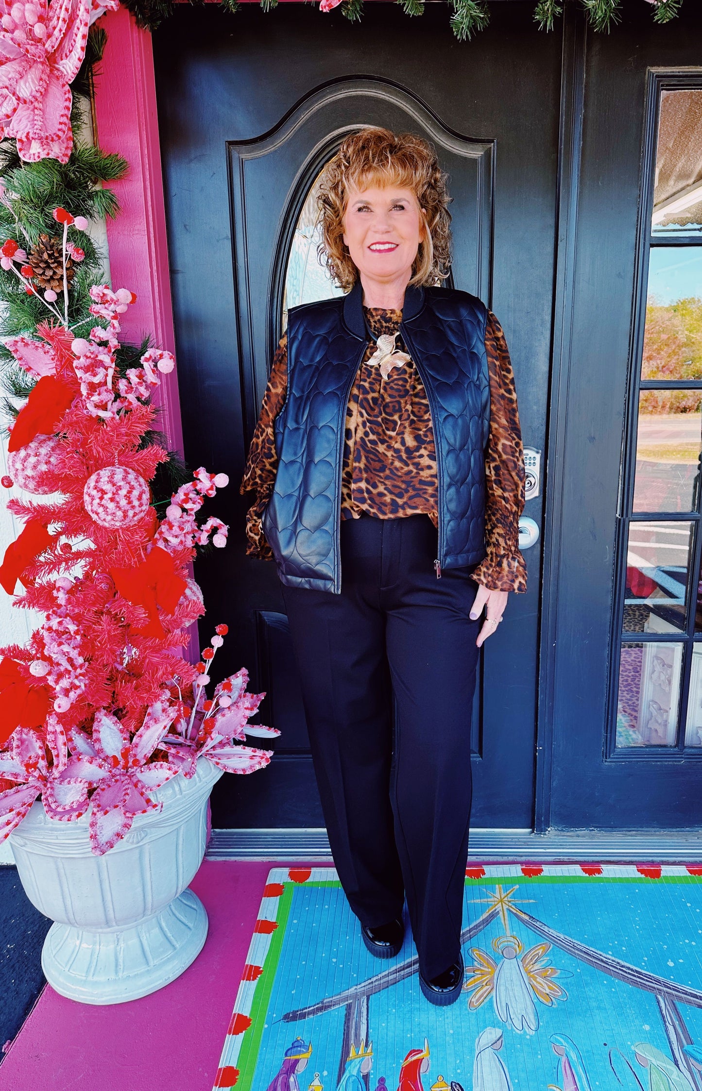 Brown Leopard Jasper LS Top