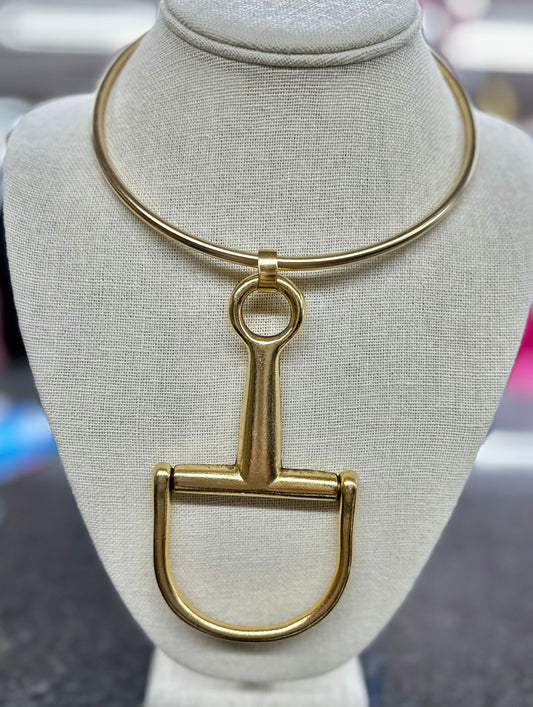 Large Gold Bit Necklace