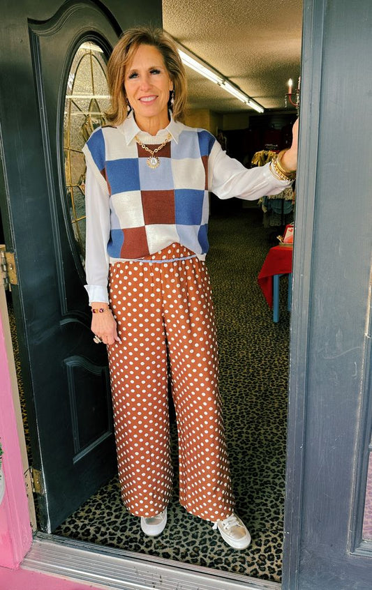 Brown Polka Dot Pants