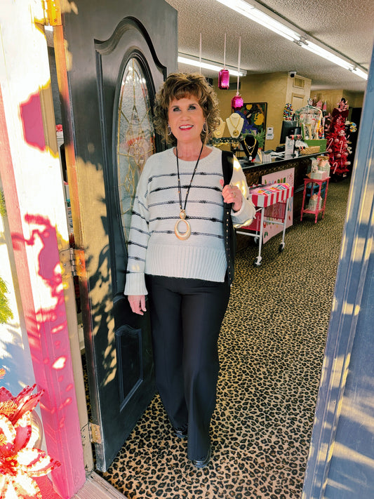 Black MR Wide Leg Ponte Pant