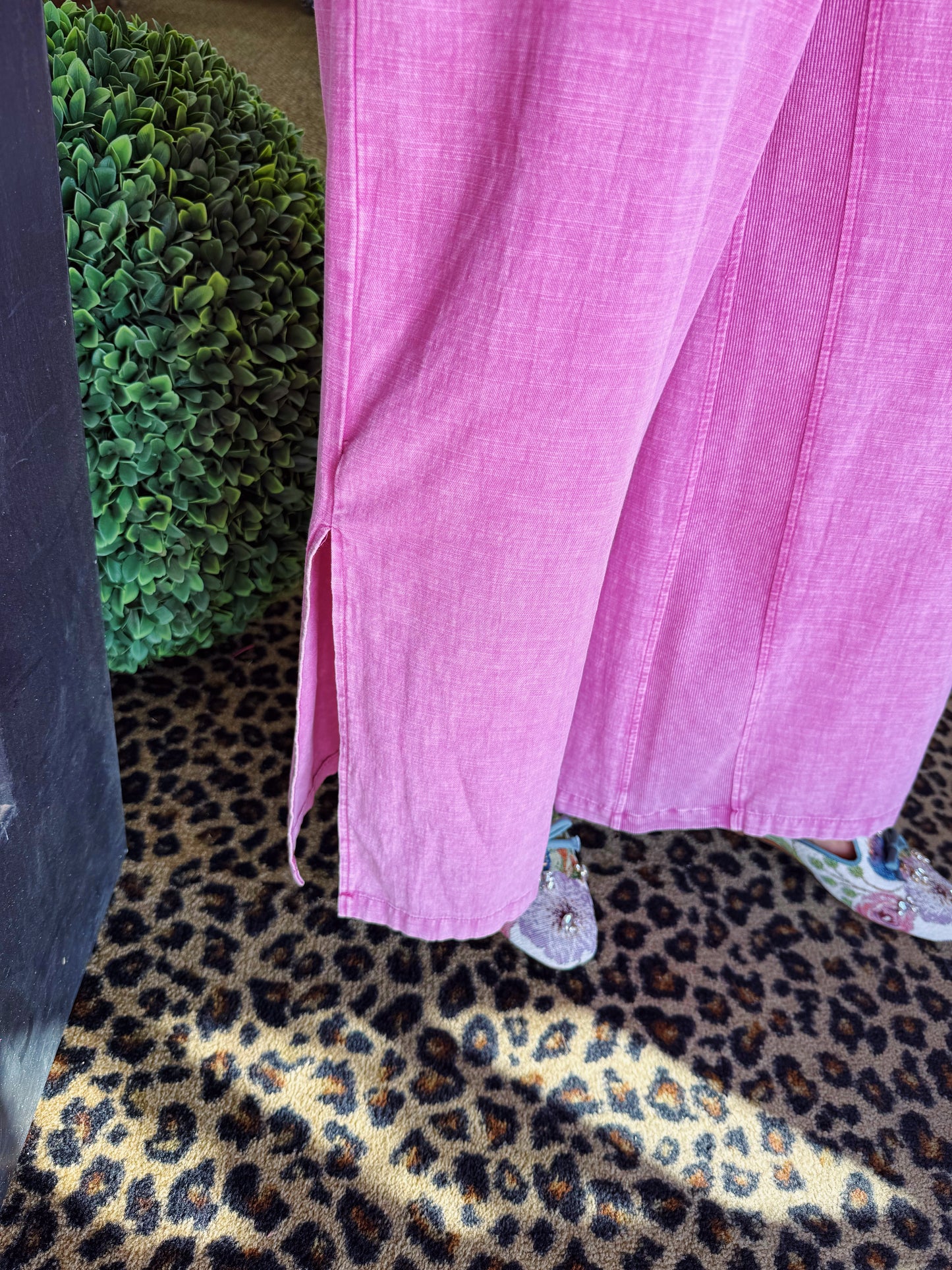 Boho Rose Linen Tie Pant