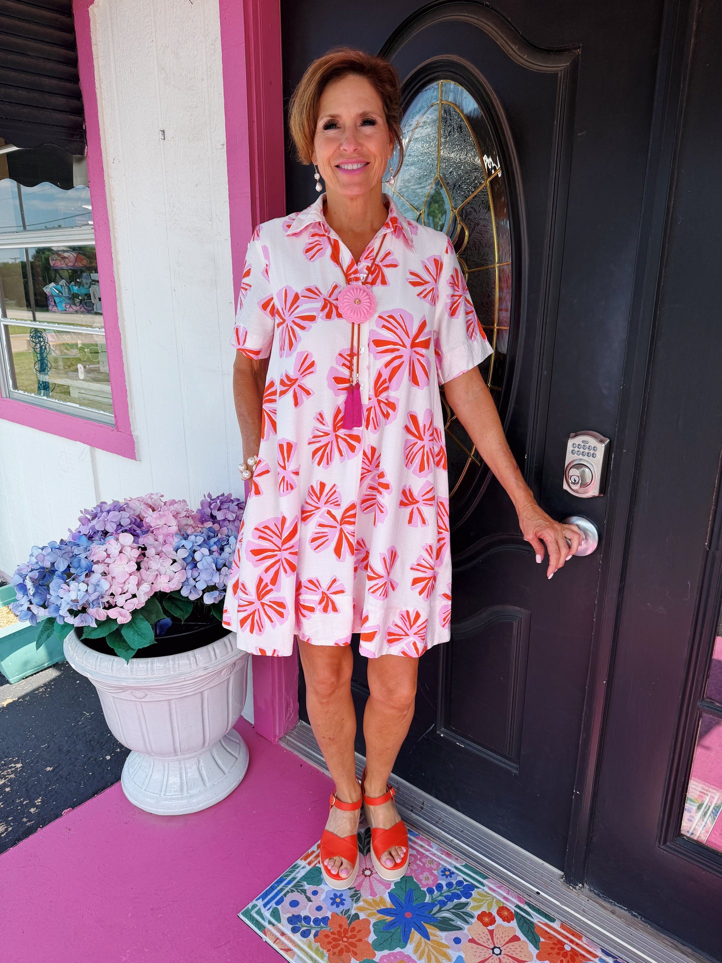 White Swing Shirt Dress