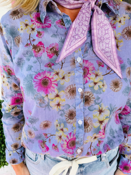 Lavender Bloom LS Blouse