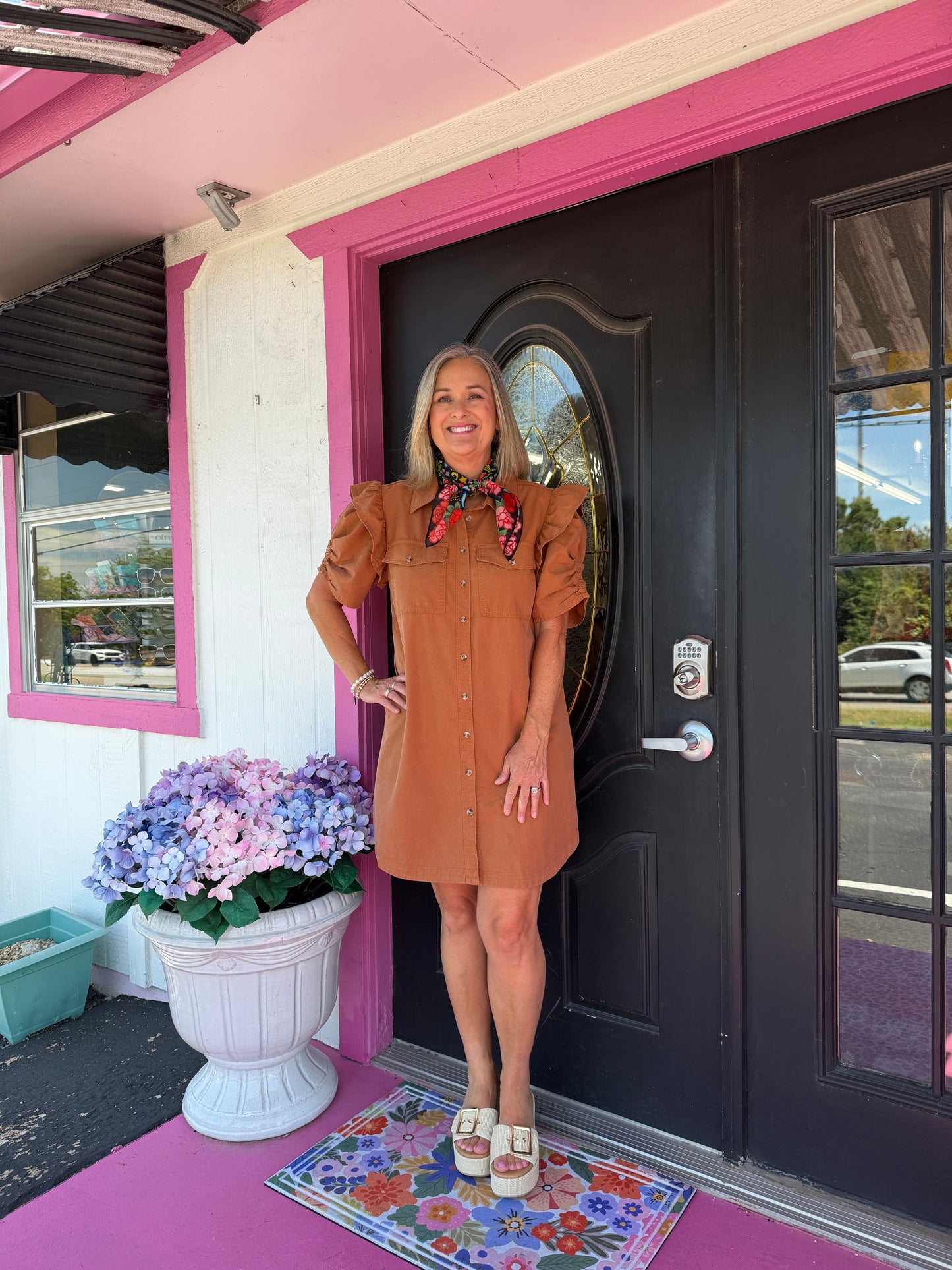 Clay Ruch Sleeve Mini Dress