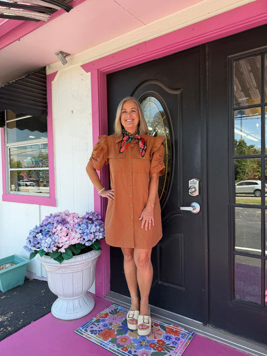 Clay Ruch Sleeve Mini Dress