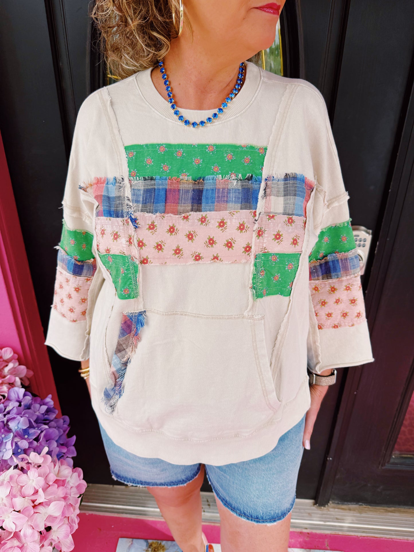 Ecru Multi Patchwork 3/4" Top