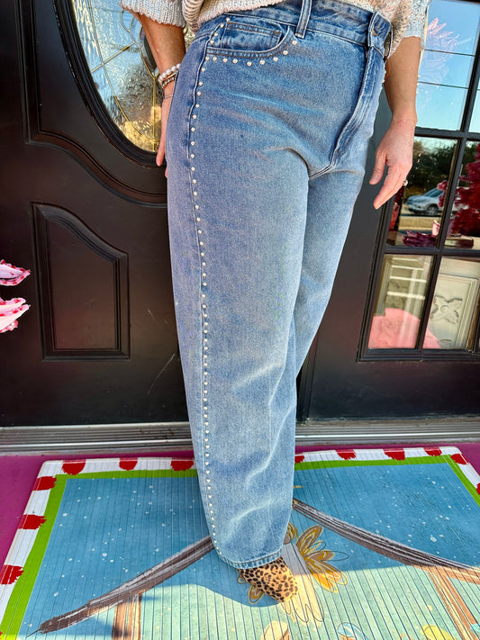 Stud Wide Leg Jean