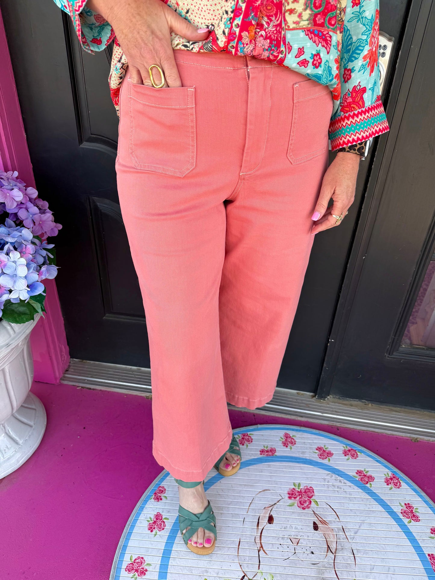 Audrey Terracotta Crop Pant