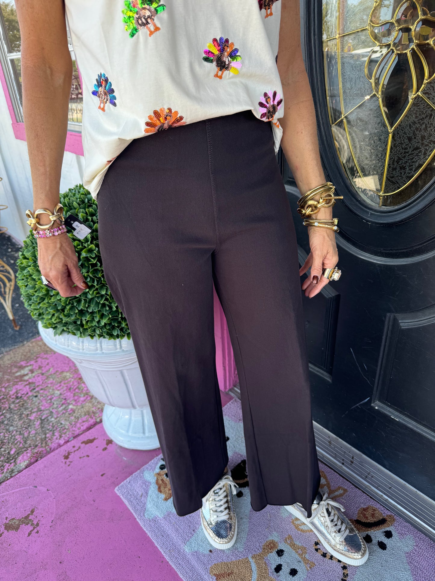 Erin Espresso Wide Denim Pant