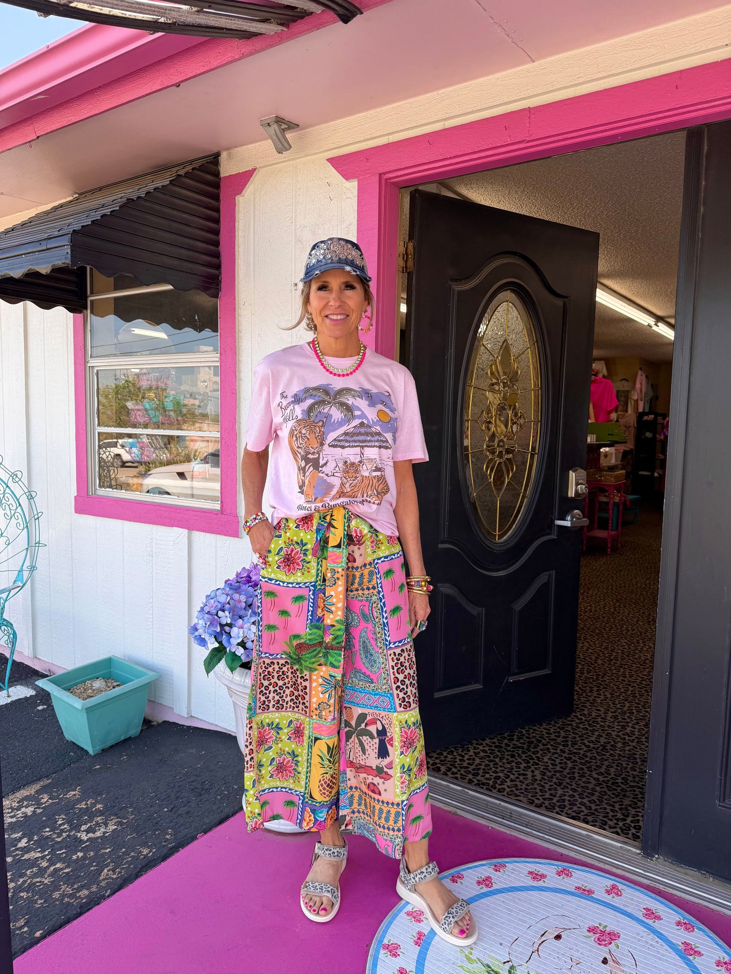 Macaw Pineapple Button Pants