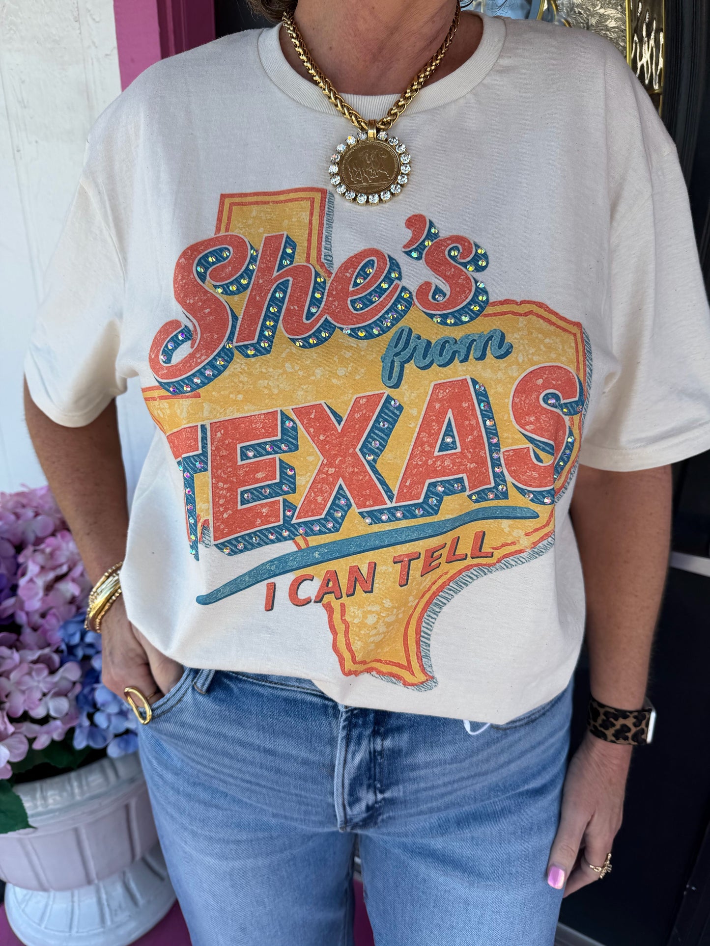 She's From Texas Bling Tee