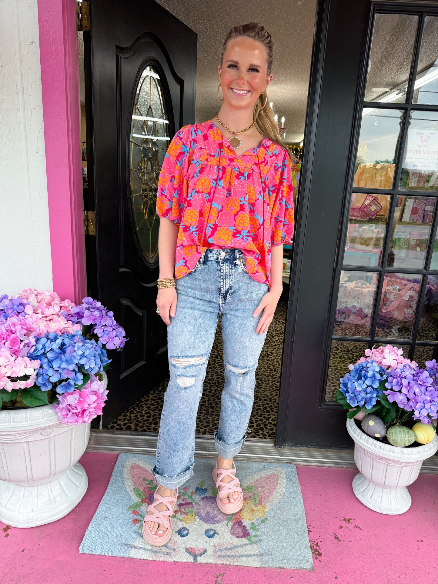 Penny Raspberry Coral Top