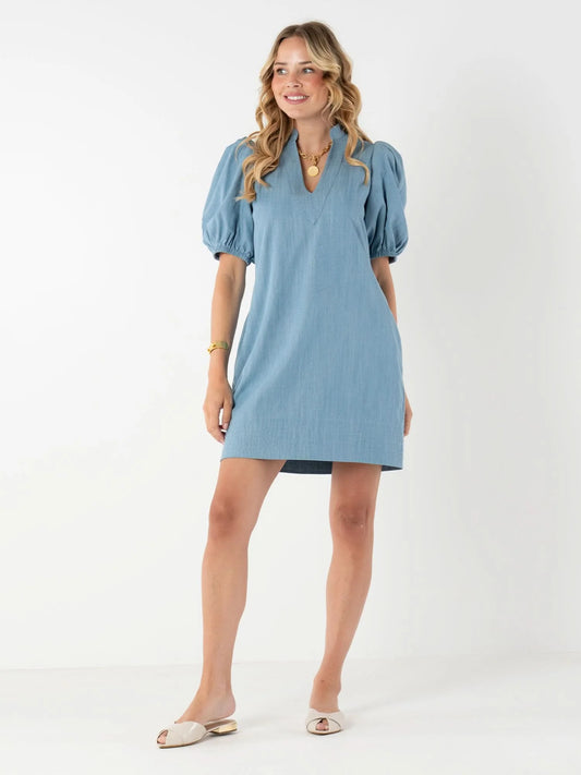 Hampton Mini Chambray Denim Dress