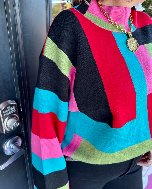 Multi Color Block Sweater