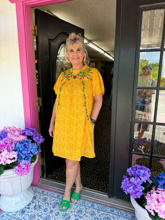 Yellow Sunny Daisy Dress