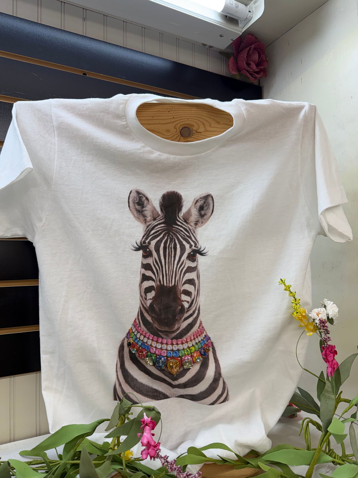 Zebra Rhinestone Collar Tee