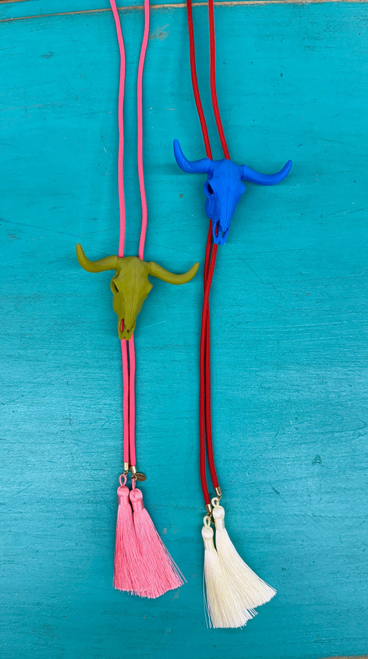 Skull Bolo With Tassels