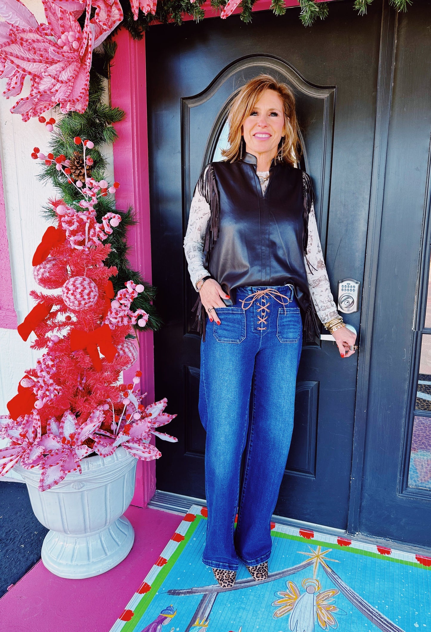 Dark Brown Fringe Top