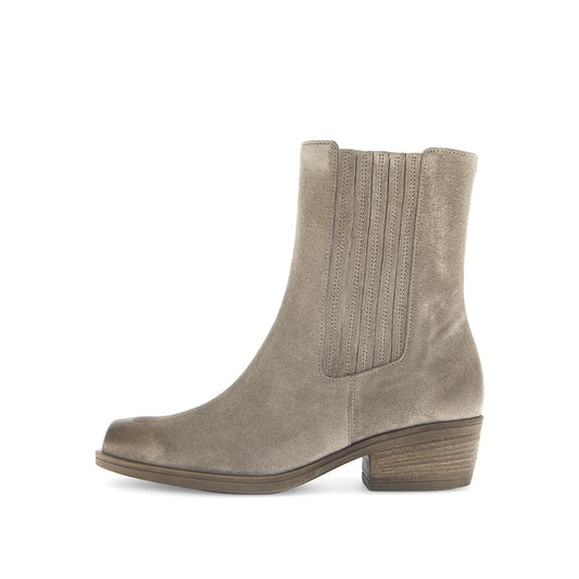 Tan Suede Snip Toe Short Bootie