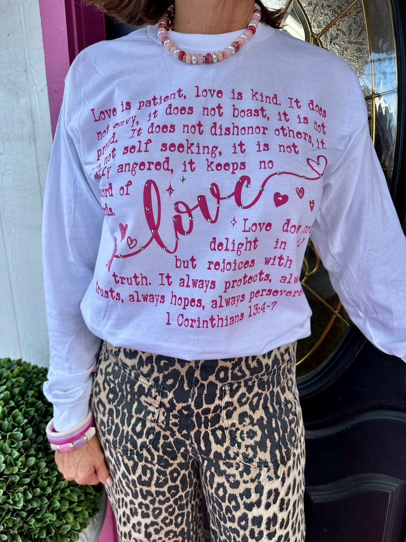 White Love is Patient LS Tee