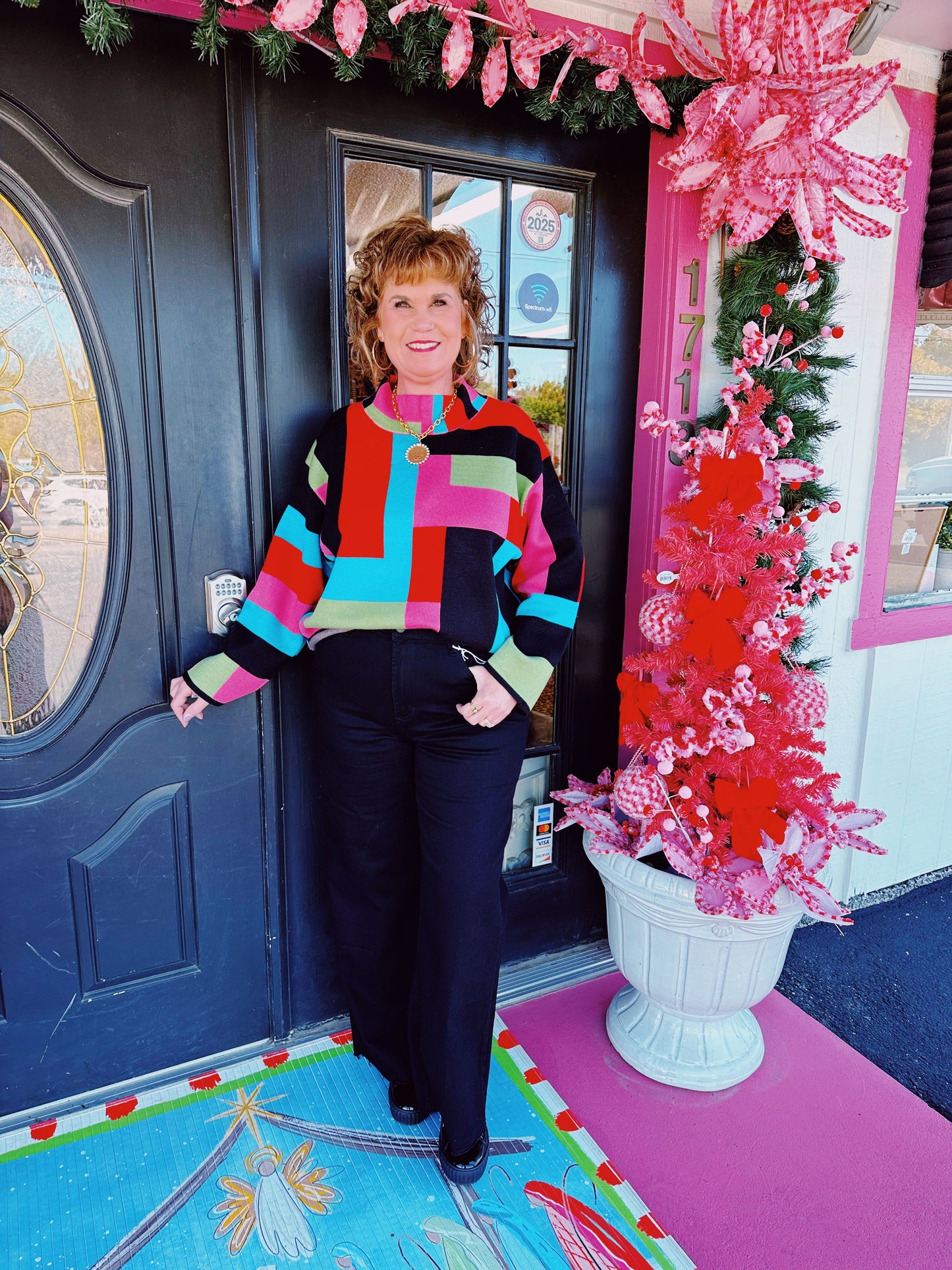 Multi Color Block Sweater