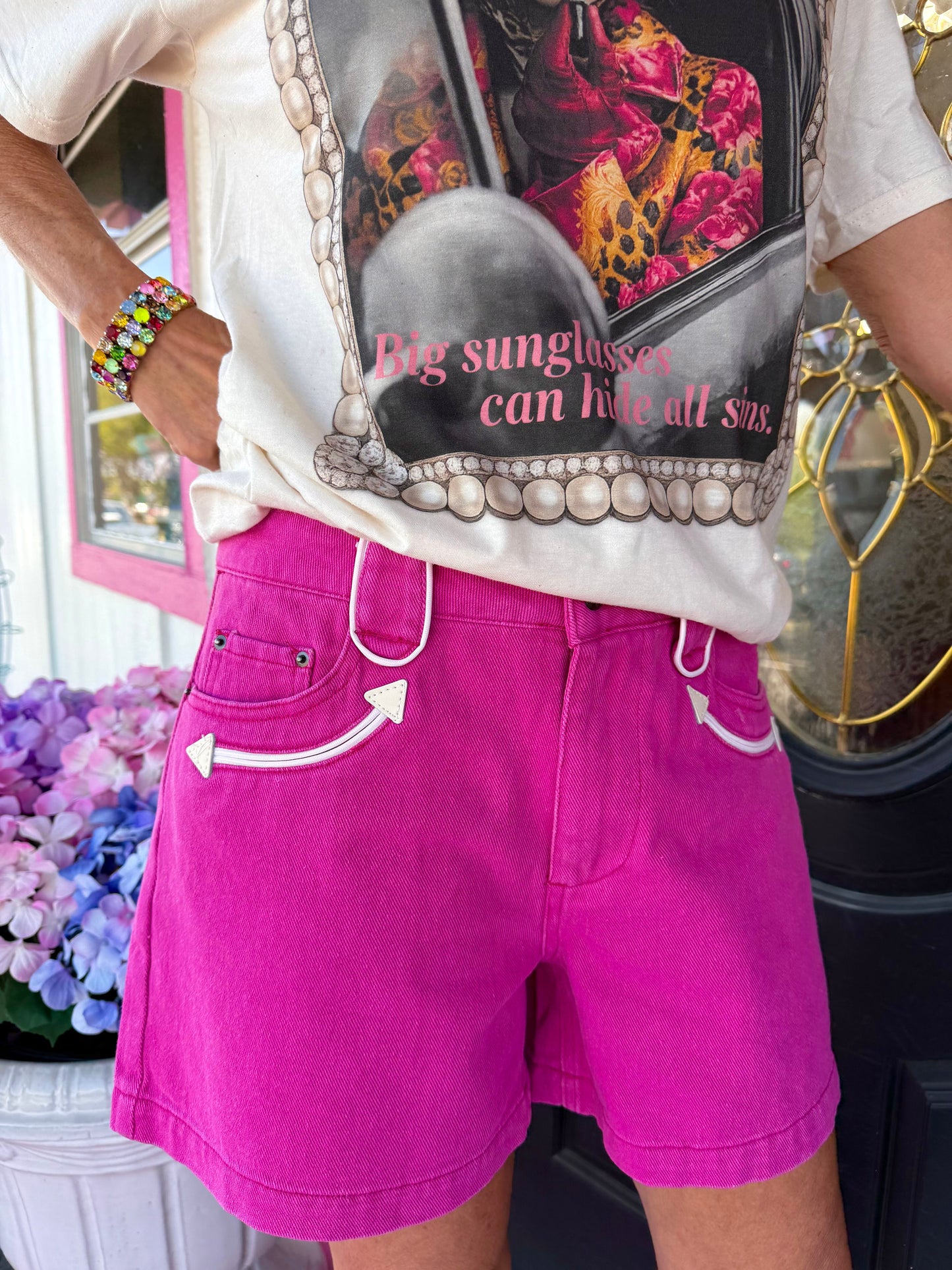 Hot Pink Denim Short