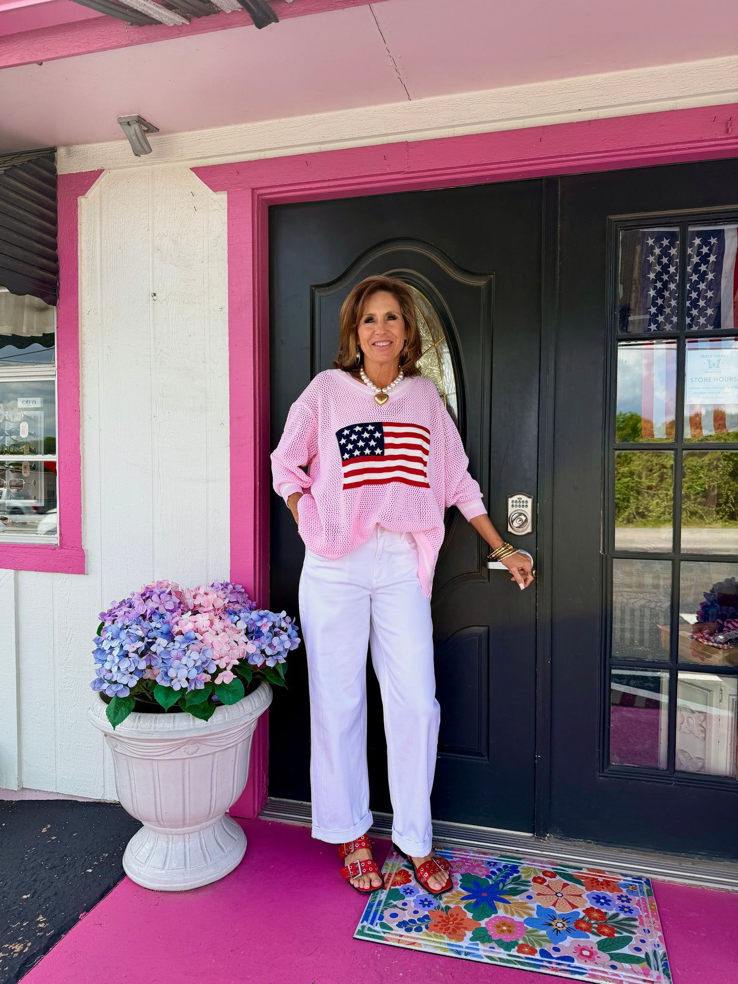Pink Americana Sweater