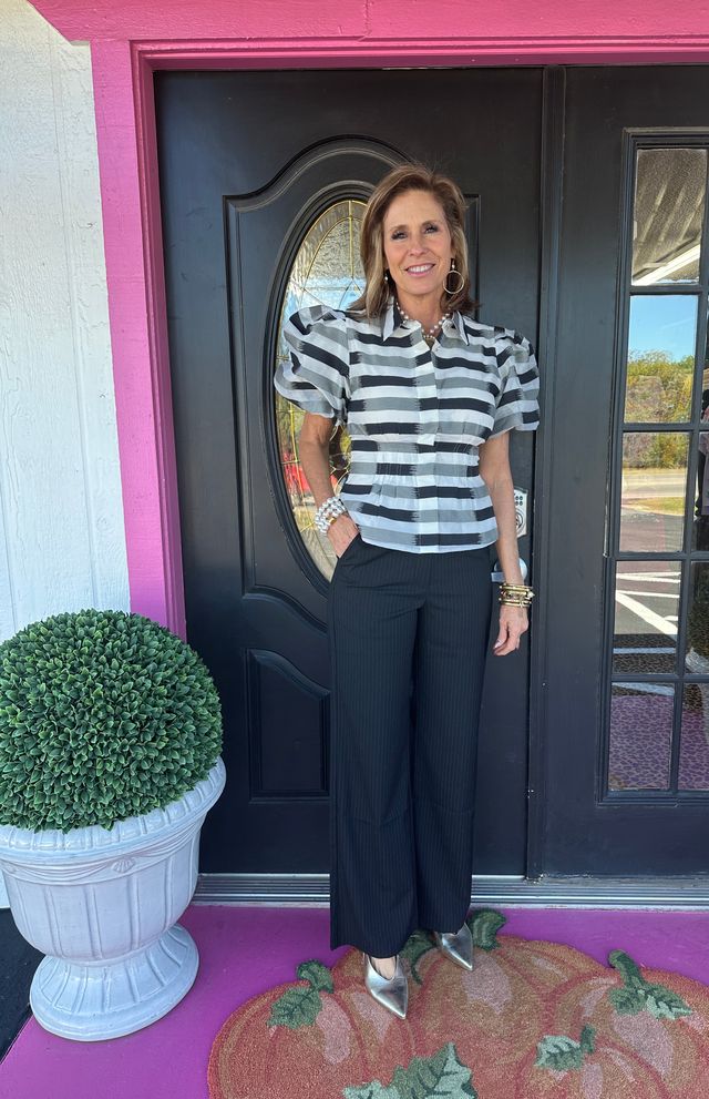 Britt Truffle Stripe Top