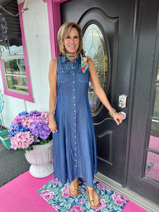 Tencel Denim Sleeveless Dress