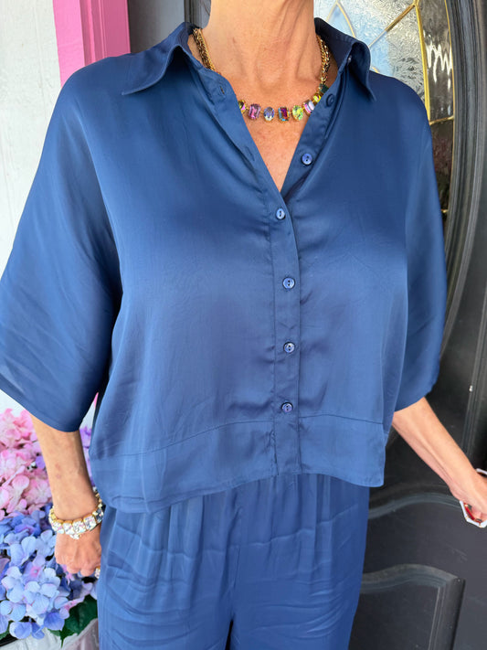 Bleu Marine SS Pant Set