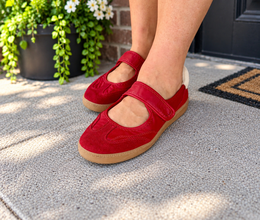 Nanet Red Leather Ballet Tennis