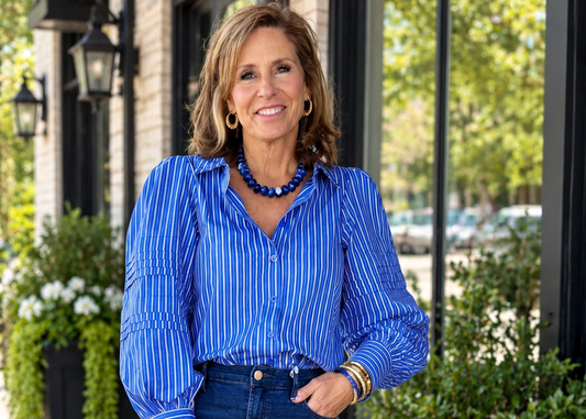 Blue Stripe Button Up