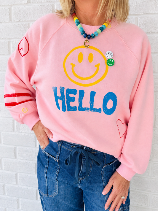 Pink Smiley Hello SS