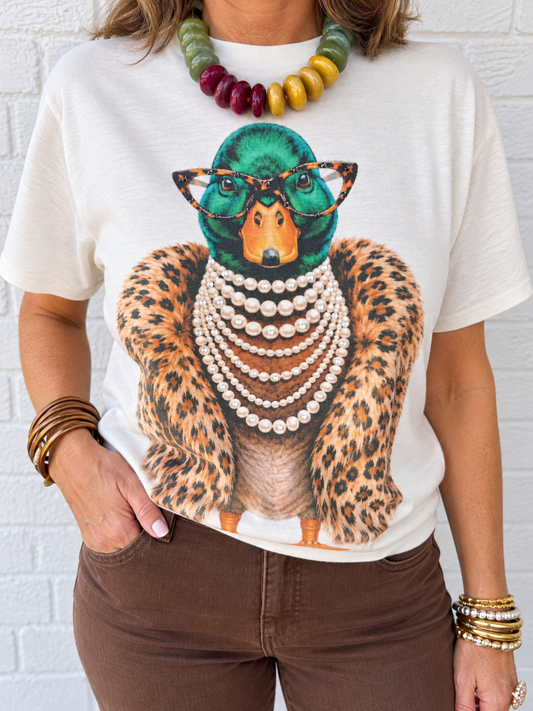 Glam Duck in Leopard Vest