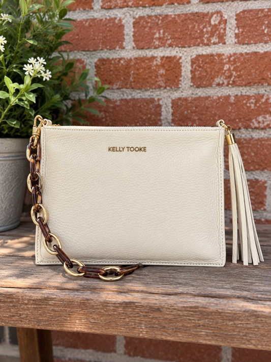 Orig Clutch Cream w/Brwn Chain