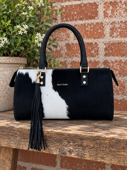 Soho Satchel B/W Hair Calf