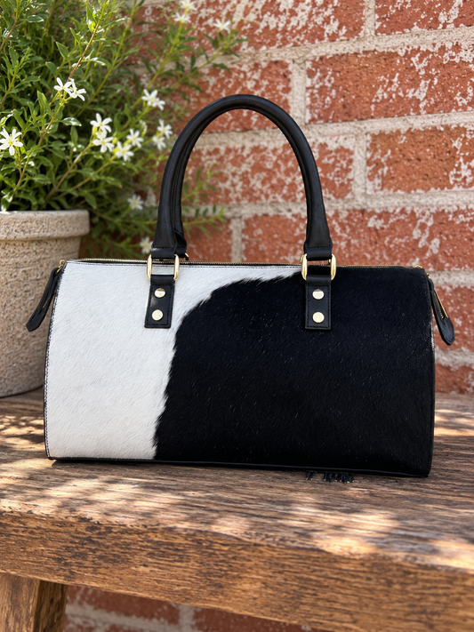 Soho Satchel B/W Hair Calf