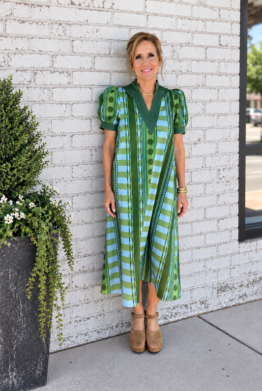 Olive and Blue SS Maxi