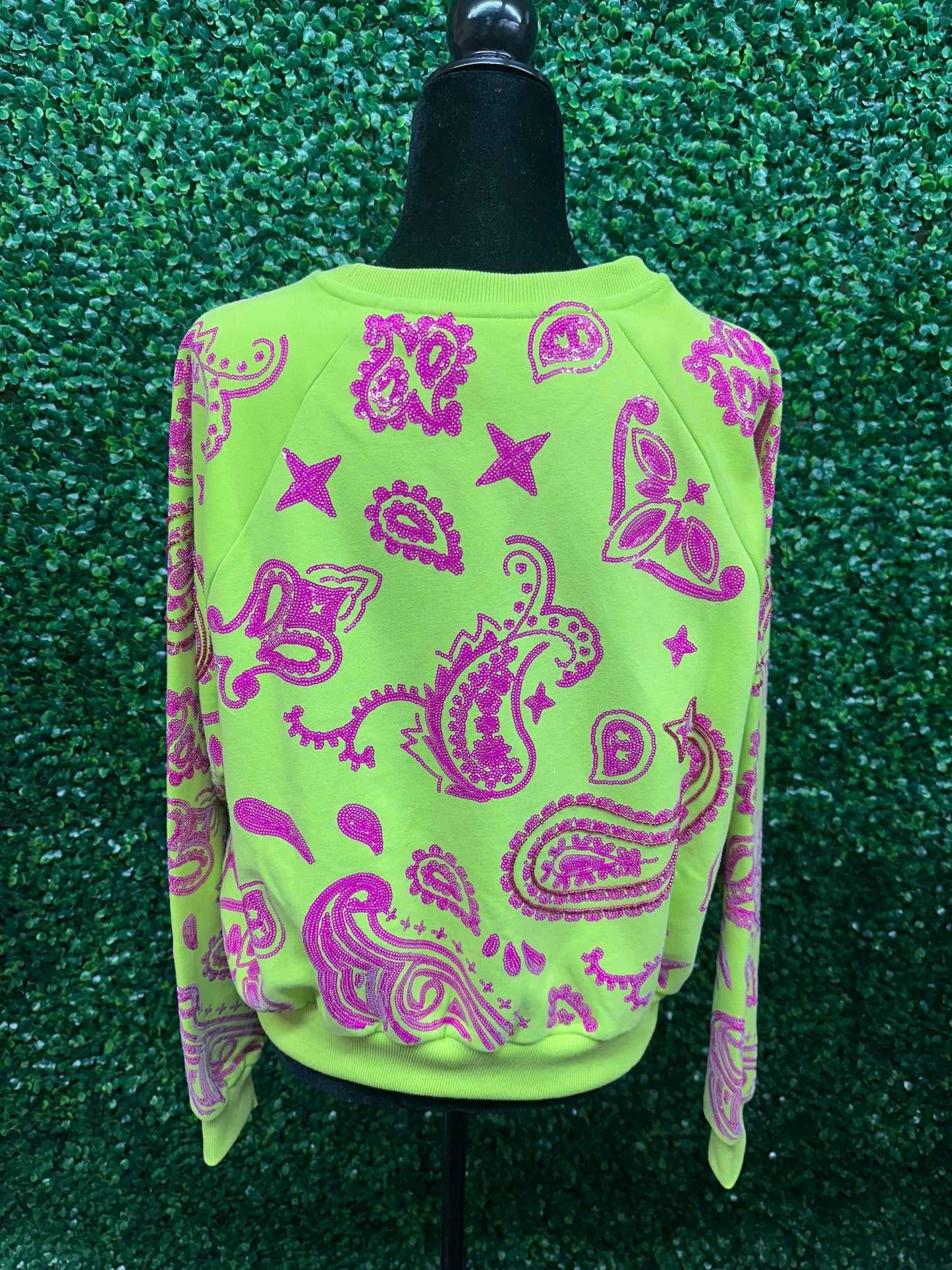 Neon Green & Pink Paisley SS