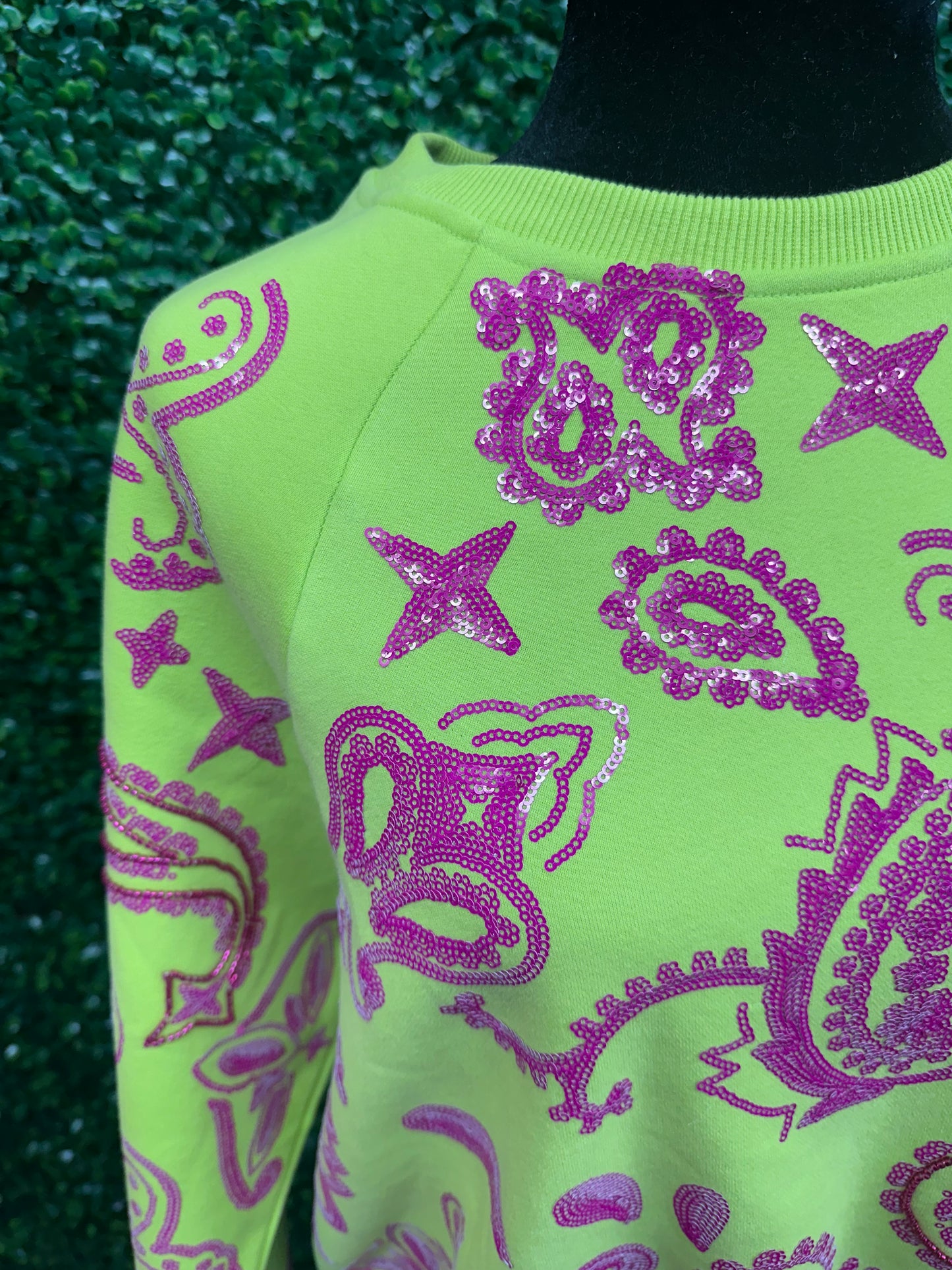 Neon Green & Pink Paisley SS