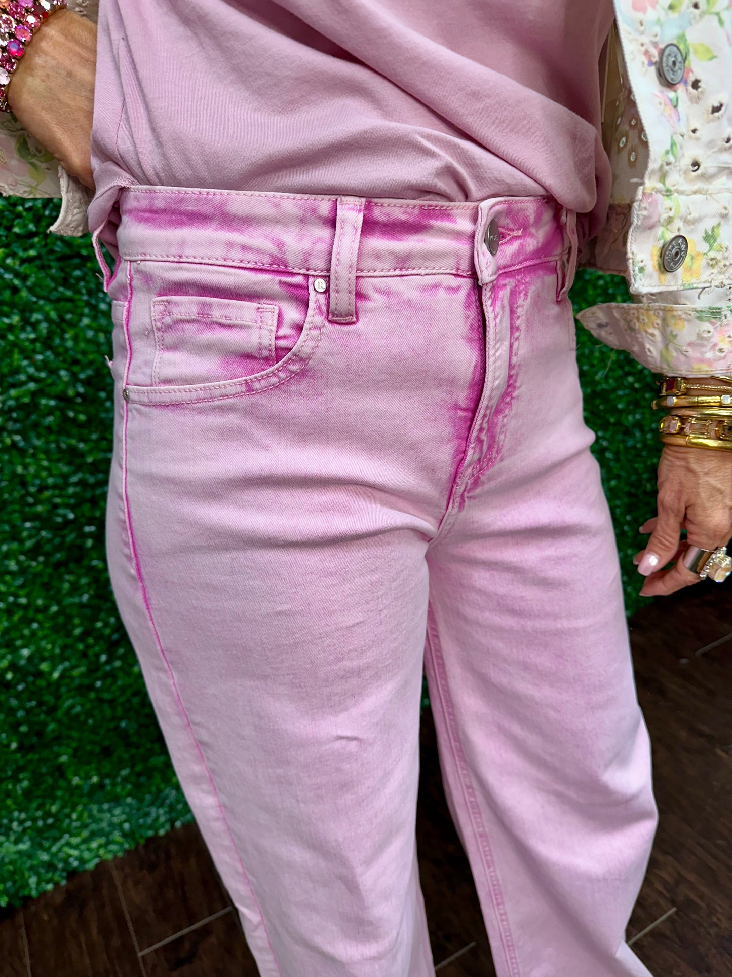 Acid Pink HR Fray Hem Jean