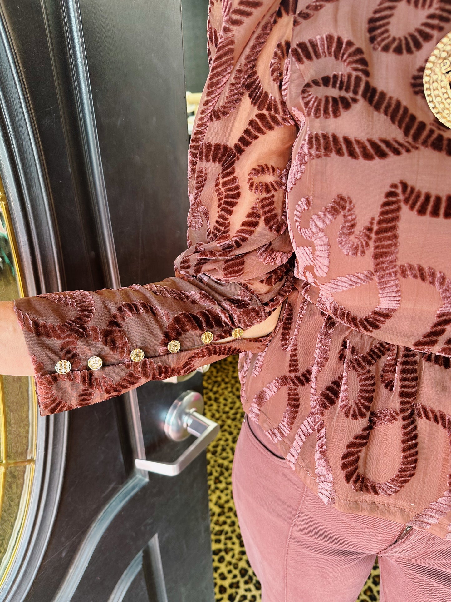 Zoe Velvet Burnout Rope Top