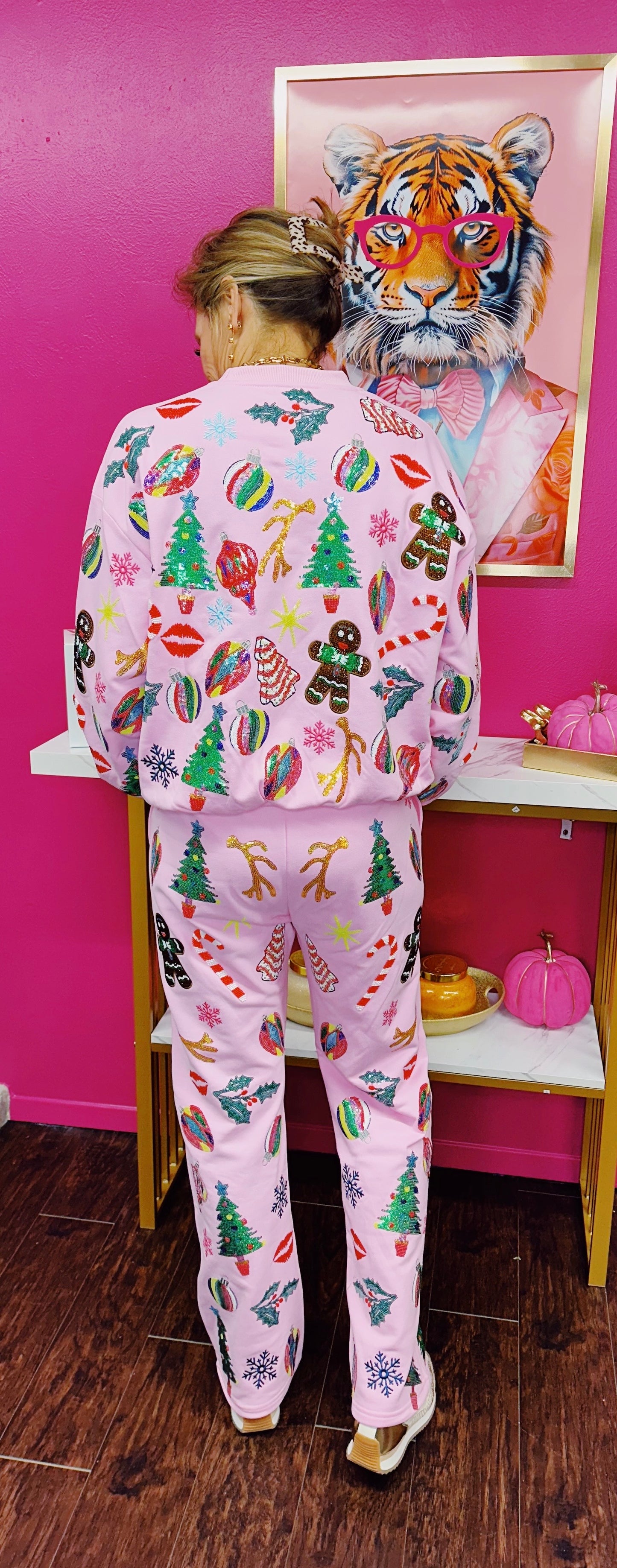 Pink Christmas Icons Sweatpant