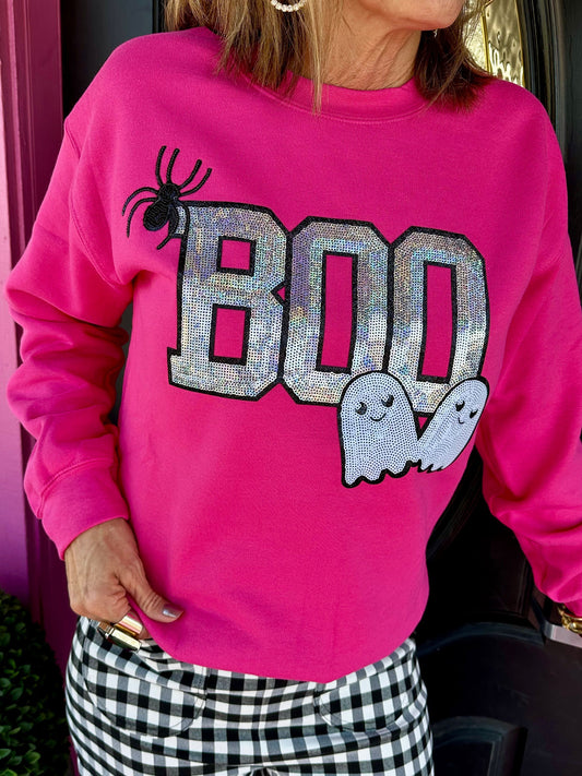 Pink Boo Sequin Sweatshirt