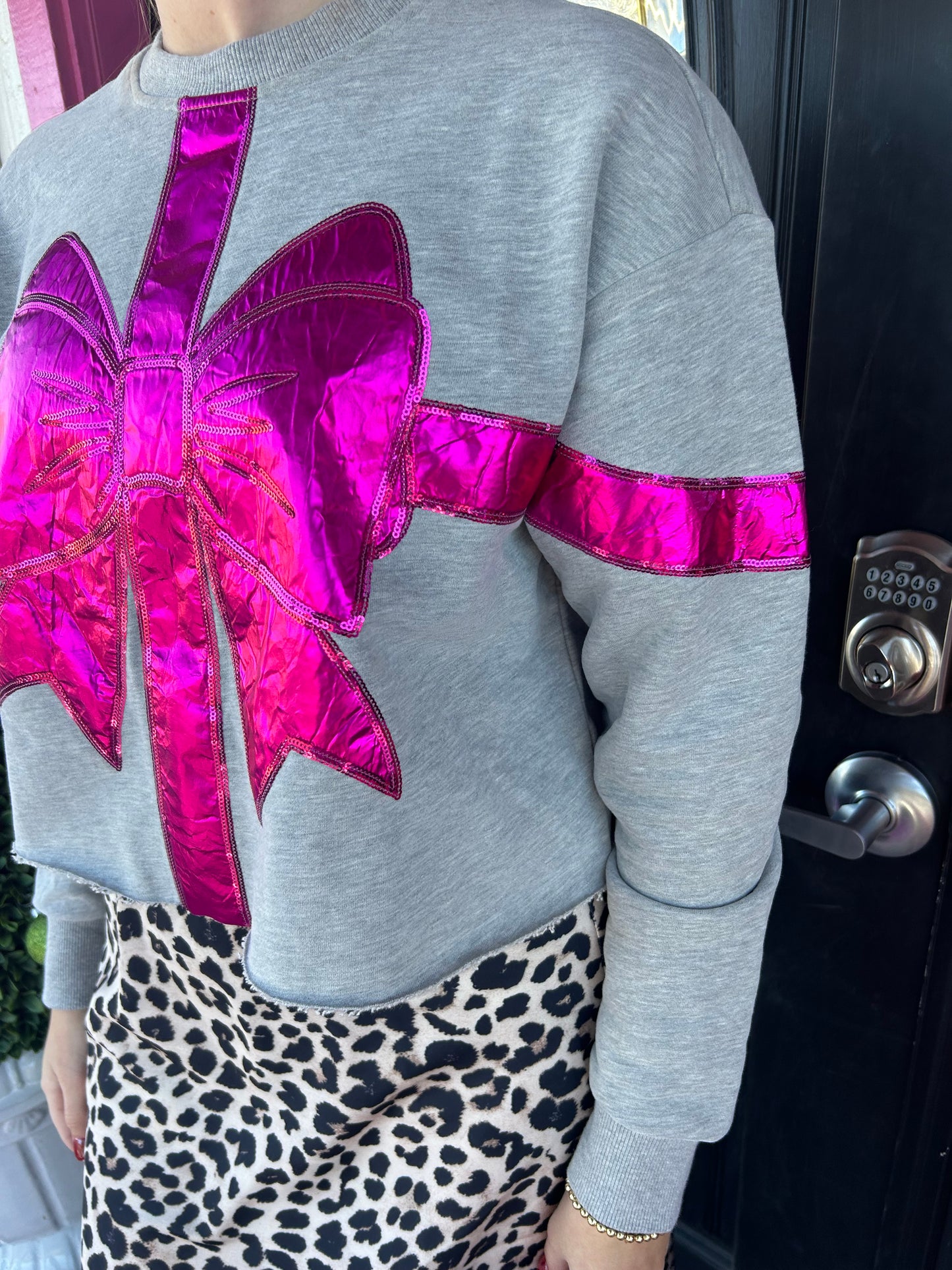 Lavender Wreath Crop Sweatshirt