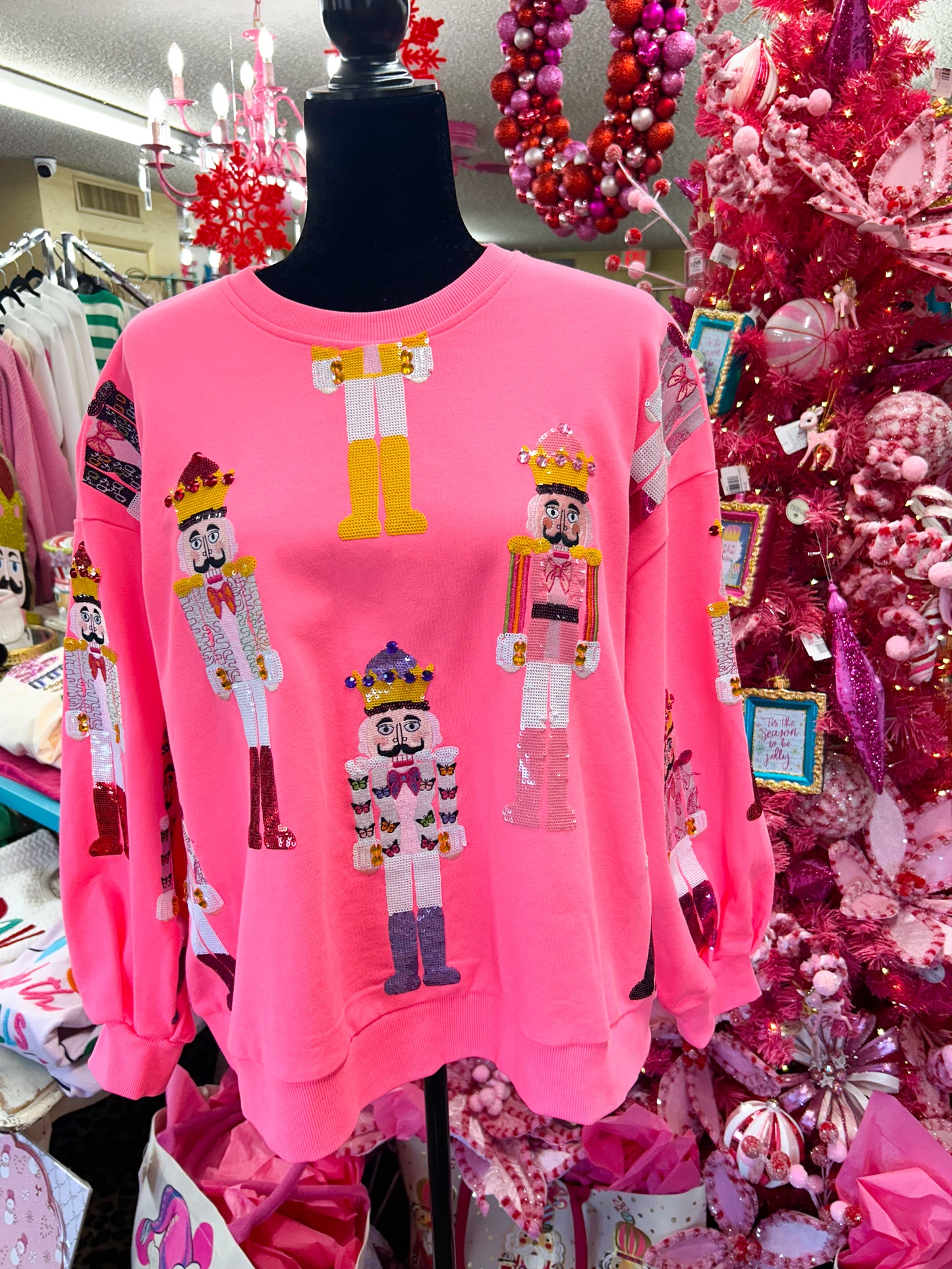 Neon Pink Nutcracker Sweatshirt