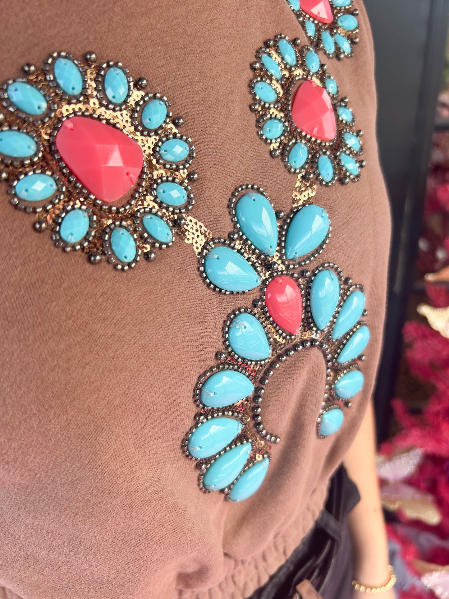 Brown Turquoise Necklace Top