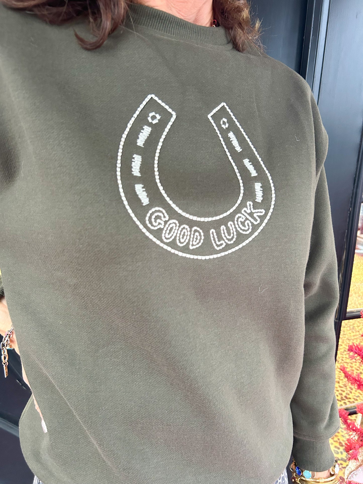 Olive Good Luck Sweatshirt