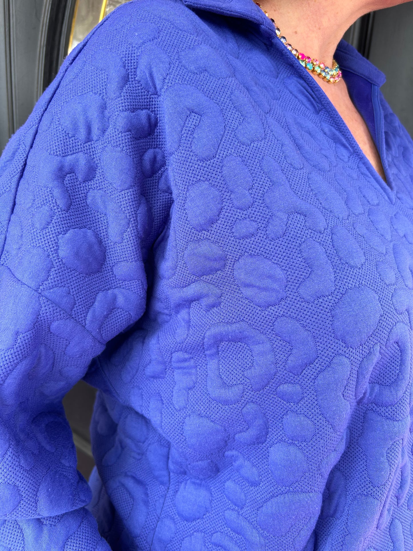 Poppy LS Blue Cheetah Pullover